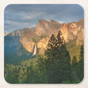 Rocky Mountains   Yosemite, California Square Paper Coaster