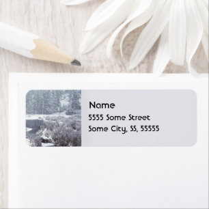 Rocky Mtn Winter Snow Return Address Label