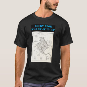 Rocky Nook Map of Bay Kingston Duxbury Plymouth Ma T-Shirt