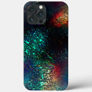 Rocky or aluminium foil under blue and red plastic iPhone 13 pro max case