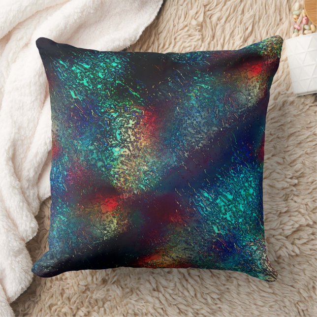 Rocky or aluminium foil under blue and red plastic cushion (Blanket)