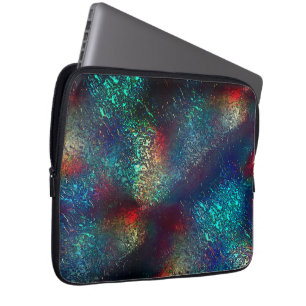 Rocky or aluminium foil under blue and red plastic laptop sleeve