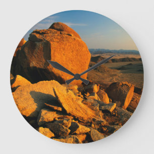 Rocky Outcrop And Desert Valley, Richtersveld Large Clock