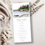 Rocky Pine Mountain Seascape Wedding Program<br><div class="desc">Rocky Pine Mountain Watercolor Seascape Theme Collection.- it's an elegant script watercolor Illustration of Rocky Pine Tree Mountain Seascape,  perfect for your tropical destination wedding & parties. It’s very easy to customise,  with your personal details. If you need any other matching product or customisation,  kindly message via Zazzle.</div>