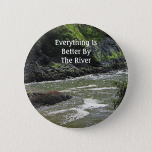 Rocky River Landscape Photo Camping Rustic Outdoor 6 Cm Round Badge