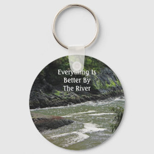 Rocky River Landscape Photo Camping Rustic Outdoor Key Ring