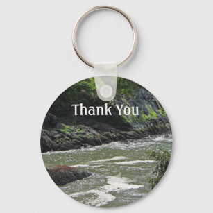 Rocky River Landscape Photo Rustic Thank You Key Ring