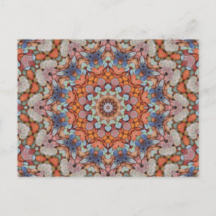 Rocky Roads Rustic Orange Vintage Kaleidoscope Postcard