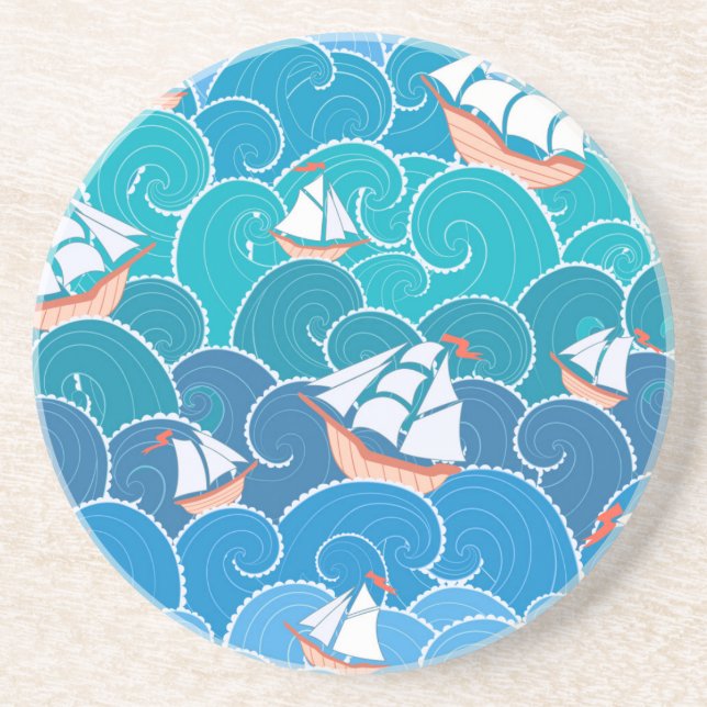 Rocky Sea Pattern Coaster (Front)