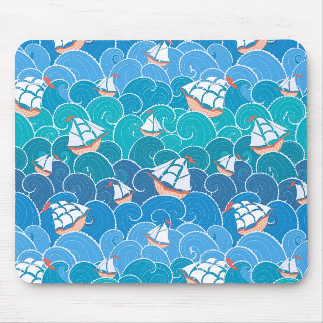 Rocky Sea Pattern Mouse Pad (Front)