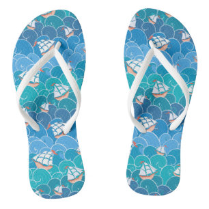 Rocky Sea Pattern Thongs