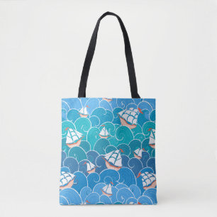 Rocky Sea Pattern Tote Bag