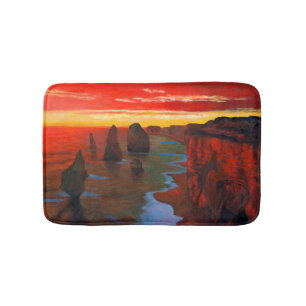 Rocky Seashore At Sunset Bath Mat