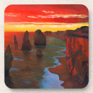 Rocky Seashore At Sunset Coaster