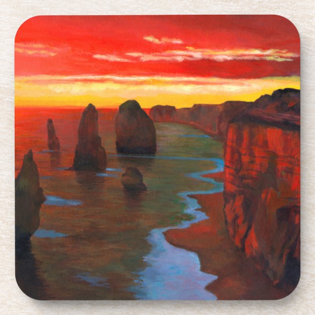 Rocky Seashore At Sunset Coaster (Front)
