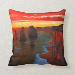 Rocky Seashore At Sunset Cushion