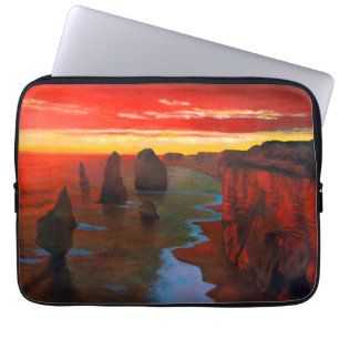 Rocky Seashore At Sunset Laptop Sleeve