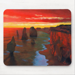 Rocky Seashore At Sunset Mouse Pad
