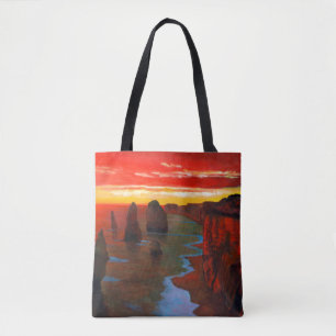 Rocky Seashore At Sunset Tote Bag