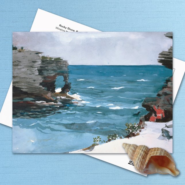 Rocky Shore Bermuda Winslow Homer Postcard (Creator Uploaded)
