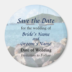 Rocky Shore St. Thomas Save the Date Magnet