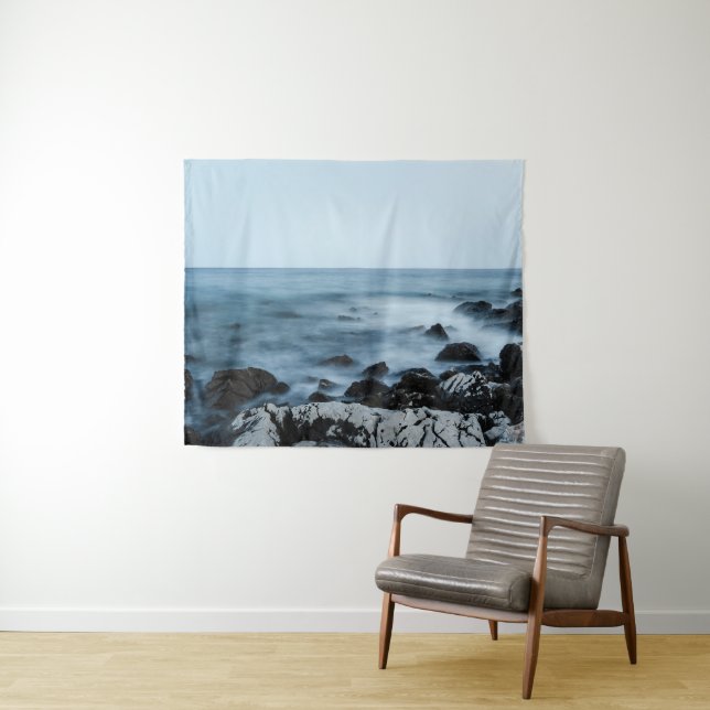 Rocky shore with misty water tapestry (In Situ (Horizontal))