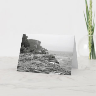 Rocky Shoreline Black and White Photo Note Card