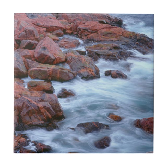 Rocky shoreline with water, Canada Ceramic Tile (Front)