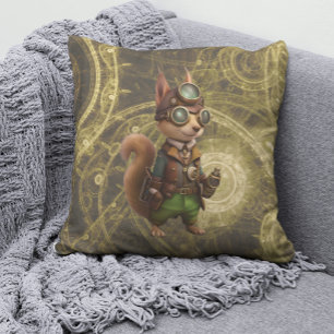 Rocky Steampunk Squirrel Cushion