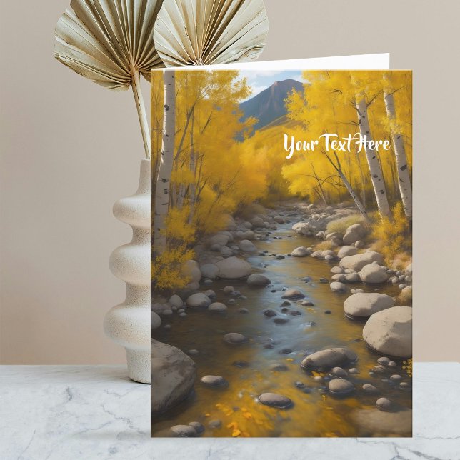 Rocky Stream, Gold Aspen Trees, Painting Your Text Announcement (Creator Uploaded)