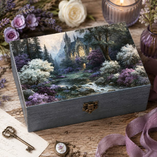 Rocky Stream Gothic Fantasy Castle Decoupage Tissue Paper