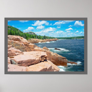 Rocky Summer Seascape Acadia National Park Maine Poster