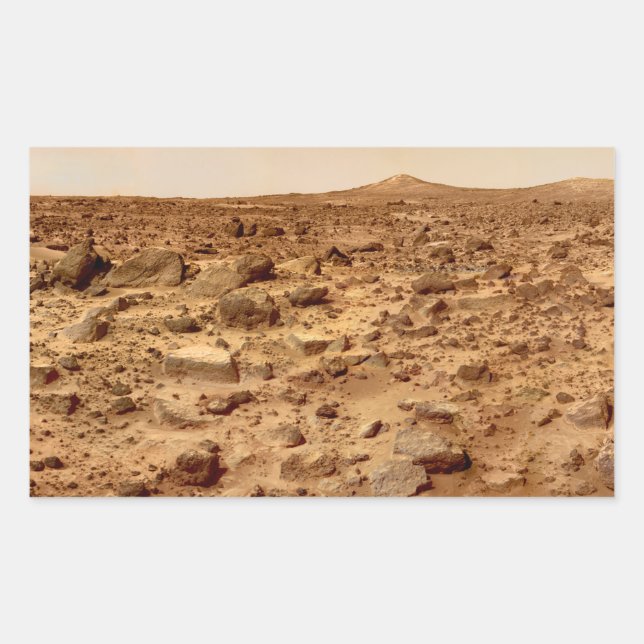 Rocky Surface of Planet Mars Rectangular Sticker (Front)