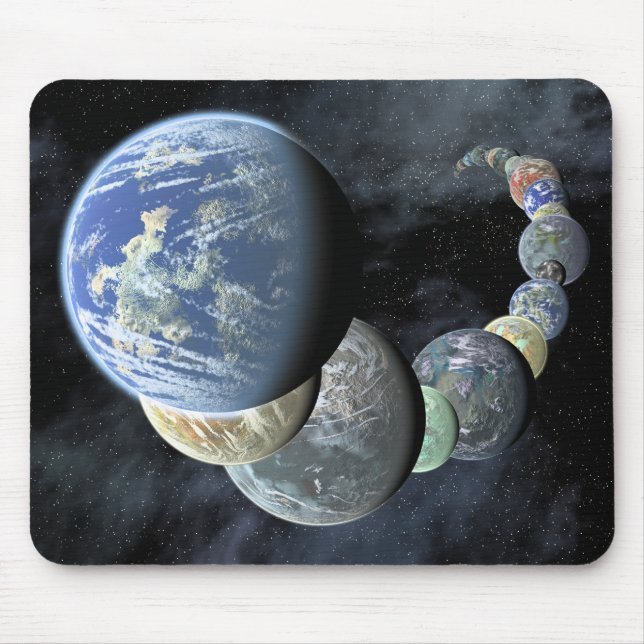 Rocky, terrestrial worlds mouse pad (Front)