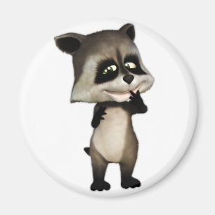 Rocky the Cute Cartoon Racoon Magnet