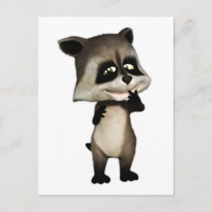 Rocky the Cute Cartoon Racoon Postcard