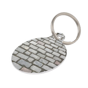 Rocky the Dog Grey Cobblestone Stone Brick Rock Pet Tag