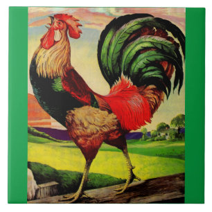Rocky the Handsome Rooster Ceramic Tile