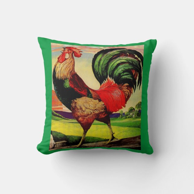 Rocky the Handsome Rooster Cushion (Front)