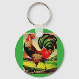 Rocky the Handsome Rooster Key Ring