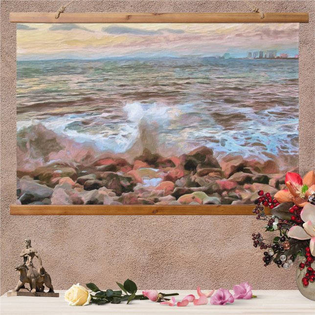 Rocky Waves 0742 Hanging Tapestry (Creator Uploaded)