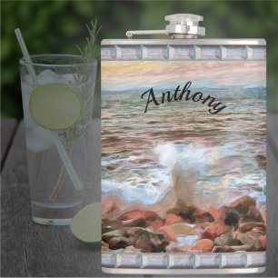 Rocky Waves 0742 Hip Flask