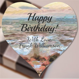 Rocky Waves Birthday 0742 Heart Sticker