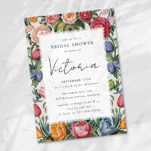 Rococo Baroque Floral Bridal Shower Invitation