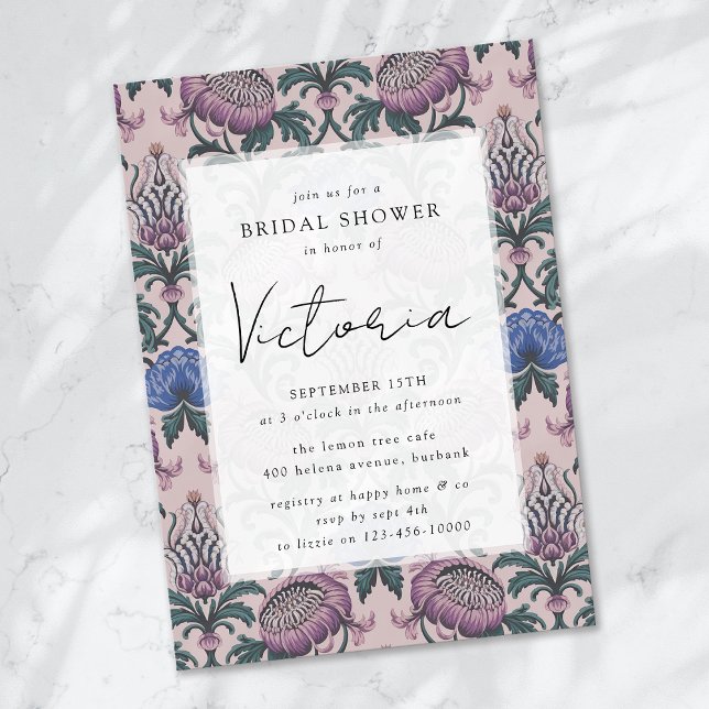 Rococo Baroque Floral Bridal Shower Invitation (Creator Uploaded)