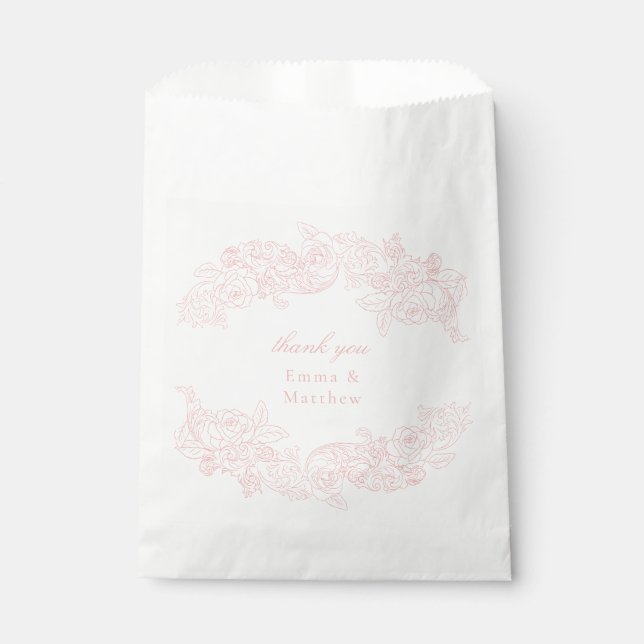 Rococo Baroque Marie Antoinette Victorian Pink Favour Bag (Front)