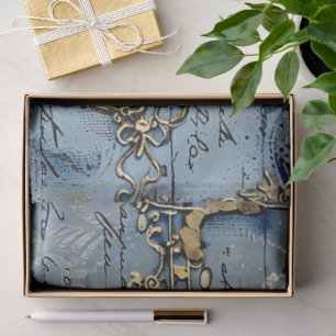 Rococo Blue Gold Italian Romantic Tissue Paper
