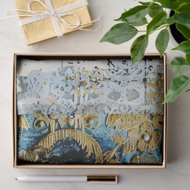 Rococo Blue Gold Italian Romantic  Tissue Paper (Gift)