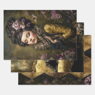 Rococo Buzz Bee themes Heavy Weight Decoupage Wrapping Paper Sheet