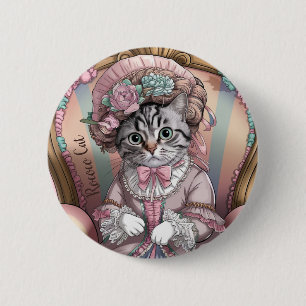 Rococo Cat 6 Cm Round Badge